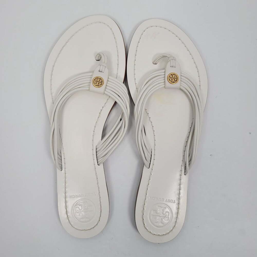 Tory Burch Women’s White Sienna Thong Sandal US Size 6.5 - Picture 5 of 10